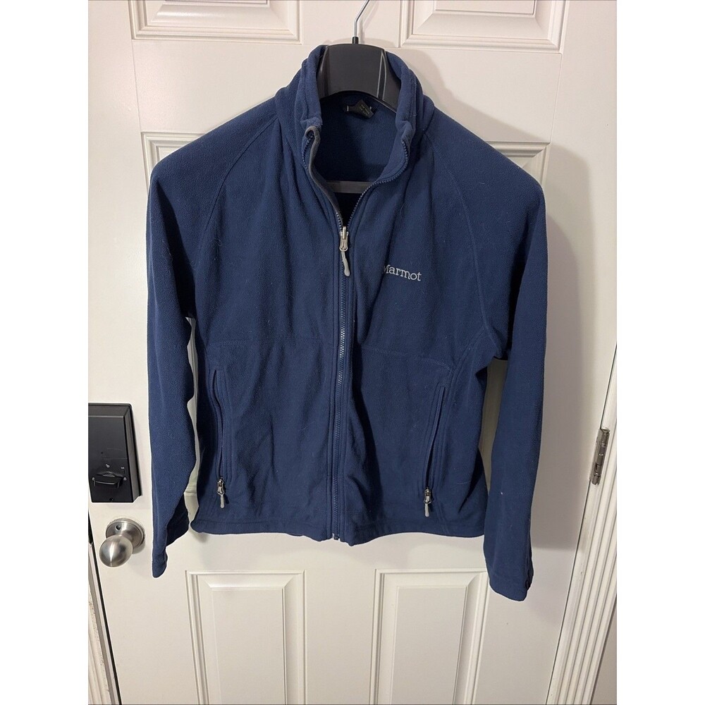 Marmot Mens Blue Quarter Zip Fleece Pullover Mock Neck Activewear Sweater L